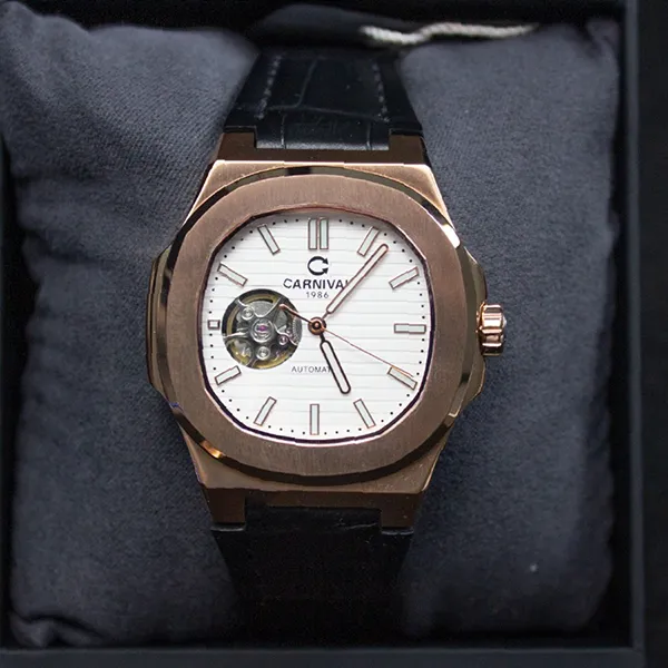 Đồng Hồ Nam Carnival Silver Dial Automatic Watch 8128G1-VH-DD-T Màu Bạc Vàng Hồng