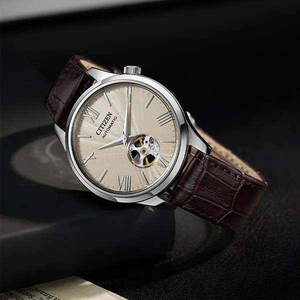 Đồng Hồ Nam Citizen Automatic Open Heart NH9130-17A Màu Nâu Vàng - Đồng hồ - Vua Hàng Hiệu