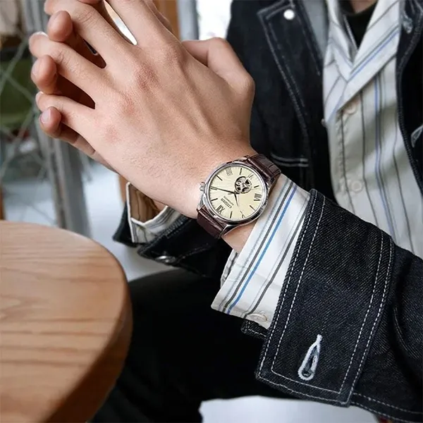 Đồng Hồ Nam Citizen Automatic Open Heart NH9130-17A Màu Nâu Vàng - Đồng hồ - Vua Hàng Hiệu