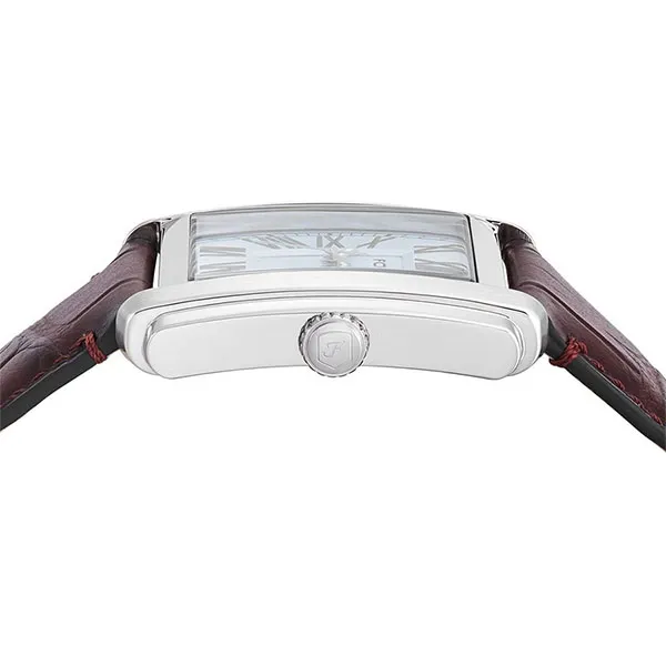 Đồng Hồ Nam Fossil Carraway Three Hand Brown Croco Leather Watch FS6110 Màu Xanh - Nâu
