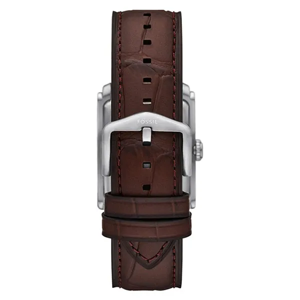Đồng Hồ Nam Fossil Carraway Three Hand Brown Croco Leather Watch FS6110 Màu Xanh - Nâu