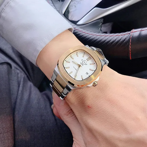Đồng Hồ Nam GV2 By Gevril 18103 Potente Swiss Automatic Watch Màu Bạc Phối Vàng