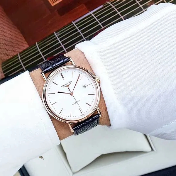Đồng Hồ Nam Longines Presence Automatic Indexes L4.922.1.12.2 Màu Vàng Đen