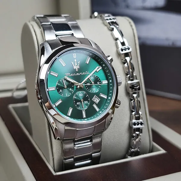 Đồng Hồ Nam Maserati Attrazione R8853151017 Màu Bạc Xanh (Kèm Vòng Tay) - Đồng hồ - Vua Hàng Hiệu