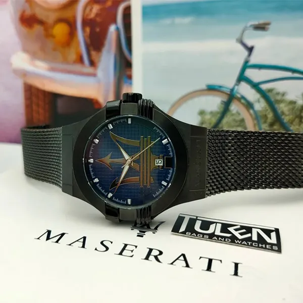 Đồng Hồ Nam Maserati Potenza 42mm Quartz Blue Dial Màu Xám Chì - Đồng hồ - Vua Hàng Hiệu