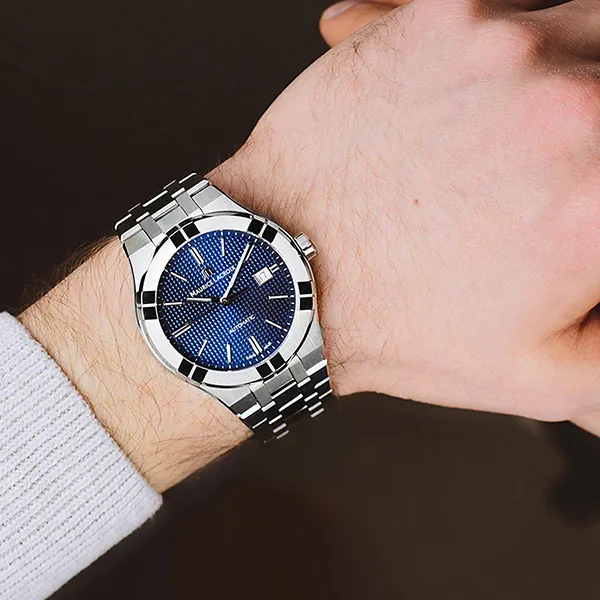 Đồng Hồ Nam Maurice Lacroix Aikon Automatic Watch AI6007-SS002-430-1 Màu Bạc./Xanh