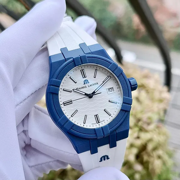 Đồng Hồ Nam Maurice Lacroix Aikon Tide Quartz Men Watch AI2008-BBB11-300-0 Màu Trắng Xanh