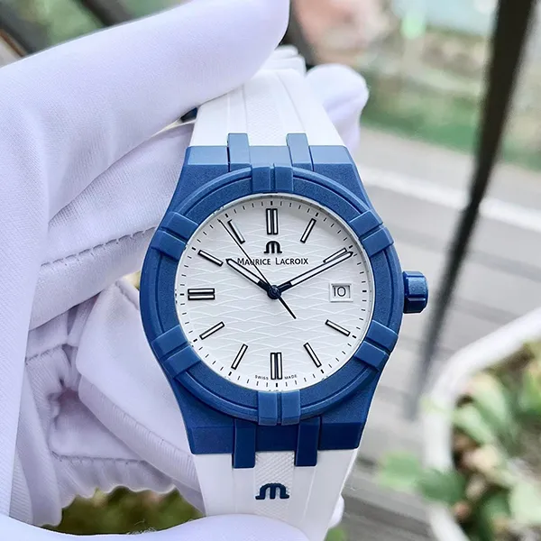 Đồng Hồ Nam Maurice Lacroix Aikon Tide Quartz Men Watch AI2008-BBB11-300-0 Màu Trắng Xanh