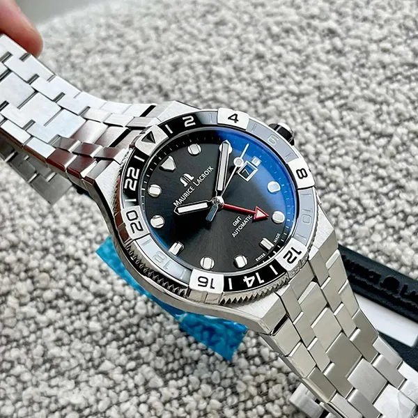 Đồng Hồ Nam Maurice Lacroix Aikon Venturer GMT AI6158-SS002-330-1 Màu Bạc Đen - Đồng hồ - Vua Hàng Hiệu