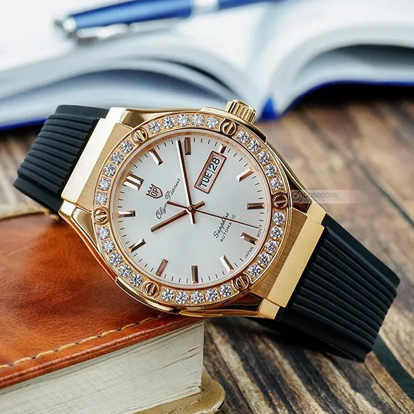 Đồng Hồ Nam Olym Pianus Classic Fusion Watch OP990-45ADGR-GL-T Màu Đen/Vàng Hồng