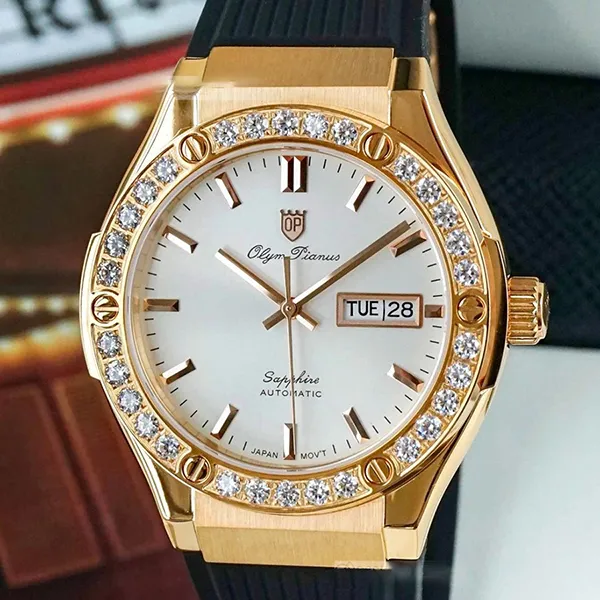 Đồng Hồ Nam Olym Pianus Classic Fusion Watch OP990-45ADGR-GL-T Màu Đen/Vàng Hồng