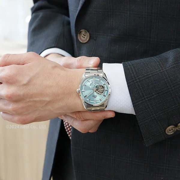 Đồng Hồ Nam Orient Semi Skeleton Automatic Watch RN-AR0009L Màu Bạc/Xanh Ngọc