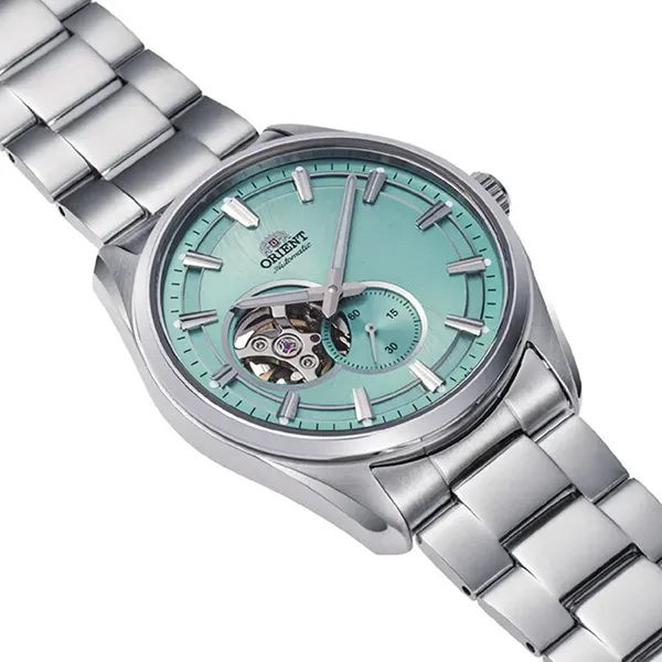 Đồng Hồ Nam Orient Semi Skeleton Automatic Watch RN-AR0009L Màu Bạc/Xanh Ngọc
