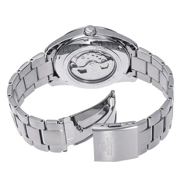 Đồng Hồ Nam Orient Semi Skeleton Automatic Watch RN-AR0009L Màu Bạc/Xanh Ngọc