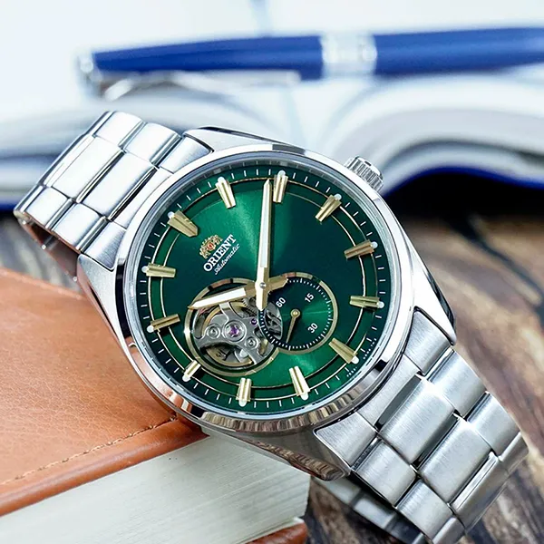 Đồng Hồ Nam Orient Semi Skeleton Small Second RN-AR0008E Màu Bạc/Xanh Lá