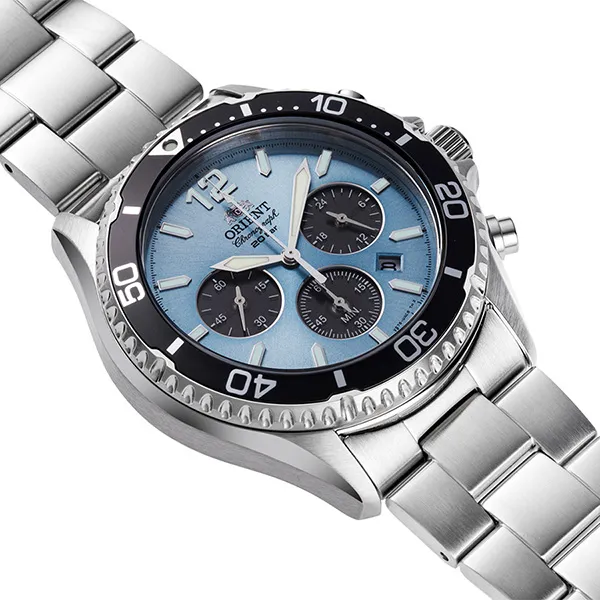 Đồng Hồ Nam Orient Sport Solar Chronograph RA-TX0206L10B Màu Bạc/Xanh