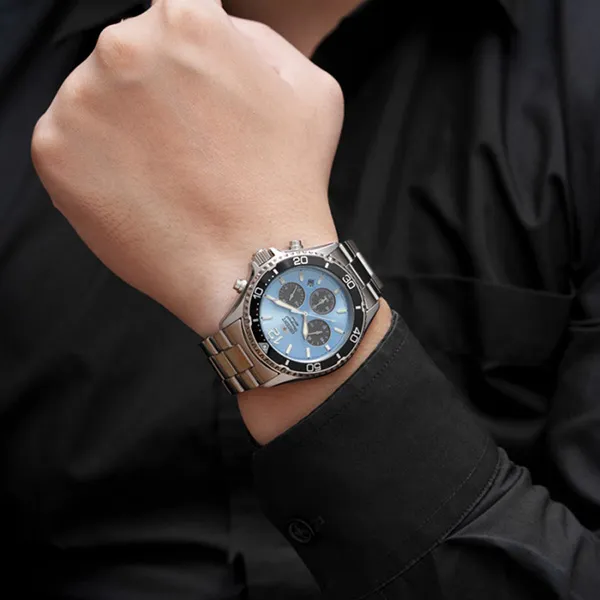 Đồng Hồ Nam Orient Sport Solar Chronograph RA-TX0206L10B Màu Bạc/Xanh
