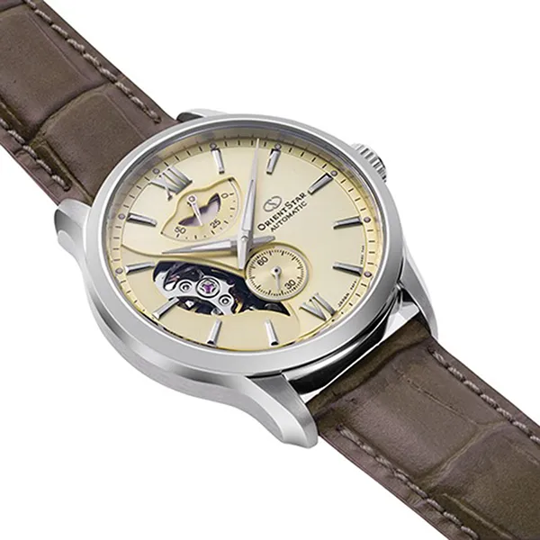 Đồng Hồ Nam Orient Star Layered Skeleton Watch RK-AV0B10G Màu Nâu Rêu