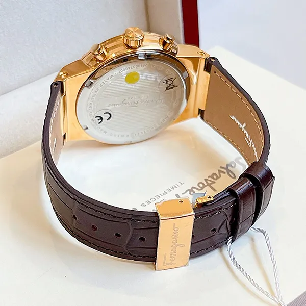 Đồng Hồ Nam Salvatore Ferragamo F-80 Chronograph Màu Nâu Vàng