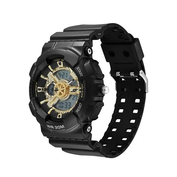 Đồng Hồ Nam Sonata SF Bold Black & Gold Design Watch Perfect Blend Of Elegance And Strength 77137PP02 Màu Đen Vàng