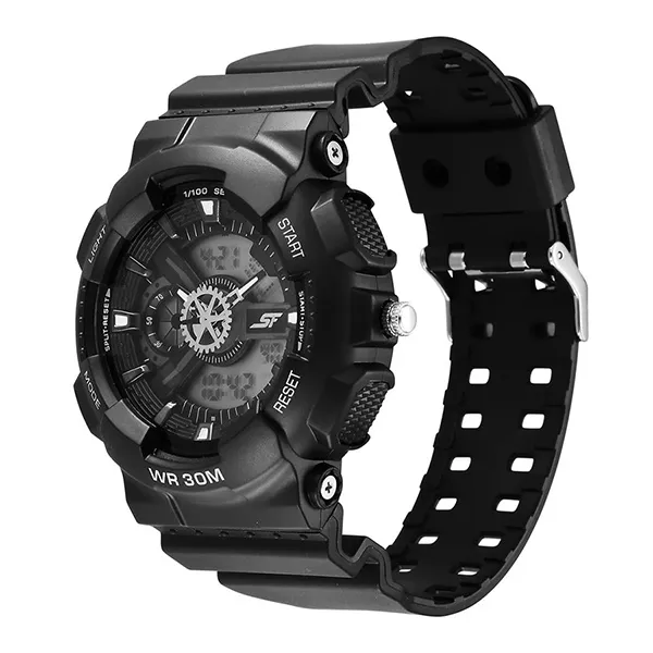 Đồng Hồ Nam Sonata SF Sleek All-Black Chronograph Men's Watch 77137PP04 Màu Đen - Đồng hồ - Vua Hàng Hiệu