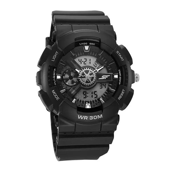 Đồng Hồ Nam Sonata SF Sleek All-Black Chronograph Men's Watch 77137PP04 Màu Đen - Đồng hồ - Vua Hàng Hiệu