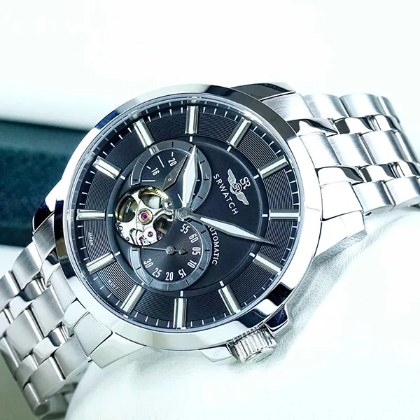 Đồng Hồ Nam SRWATCH Automatic Open Heart SG8871.1101 Màu Đen - Bạc - Đồng hồ - Vua Hàng Hiệu