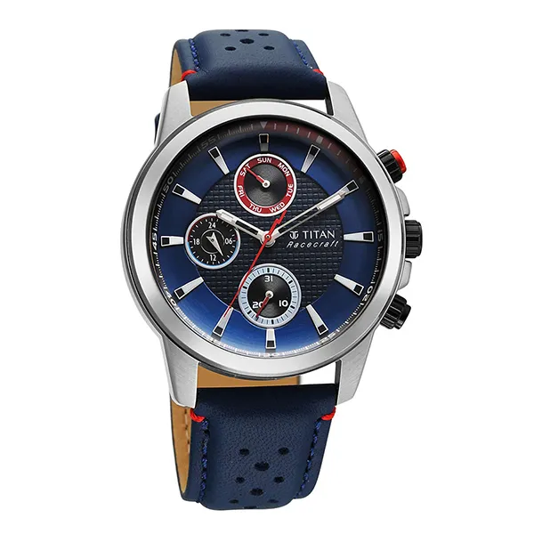 Đồng Hồ Nam Titan Stainless Steel Round Shape Watches 90152KL01 Màu Xanh Navy