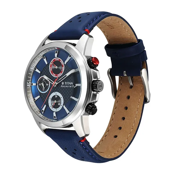 Đồng Hồ Nam Titan Stainless Steel Round Shape Watches 90152KL01 Màu Xanh Navy