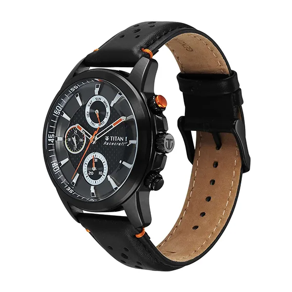 Đồng Hồ Nam Titan Stainless Steel Round Shape Watches 90152KL02 Màu Đen