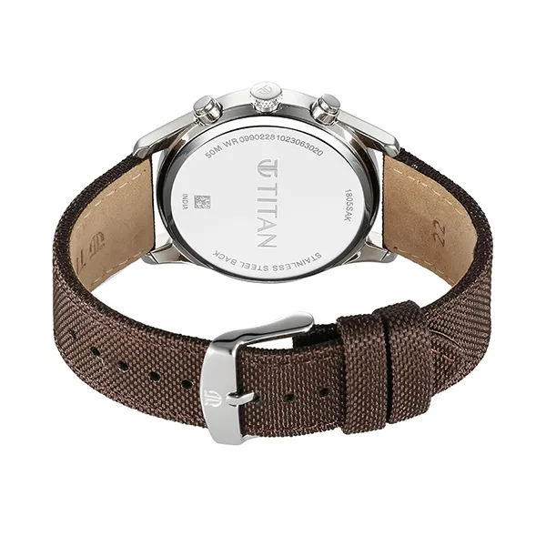 Đồng Hồ Nam Titan Wrist Wit Quartz Leather Strap Watch 1805SL12 Màu Nâu