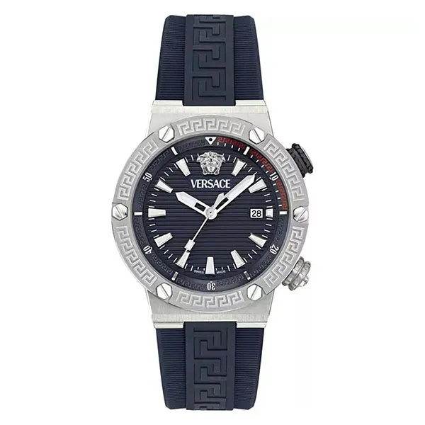 Đồng Hồ Nam Versace Greca Logo Diver Recycled PU Watch VE8G00124 Màu Xanh/Bạc