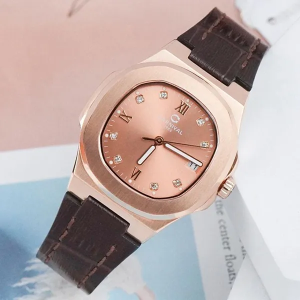 Đồng Hồ Nữ Carnival 34mm 8160L-VH-DD-N Màu Nâu/ Vàng Hồng - Đồng hồ - Vua Hàng Hiệu