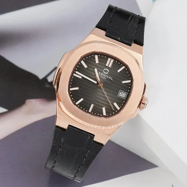 Đồng Hồ Nữ Carnival 8161L-VH-DD-D Màu Đen/ Vàng Hồng