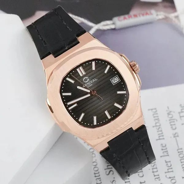 Đồng Hồ Nữ Carnival 8161L-VH-DD-D Màu Đen/ Vàng Hồng
