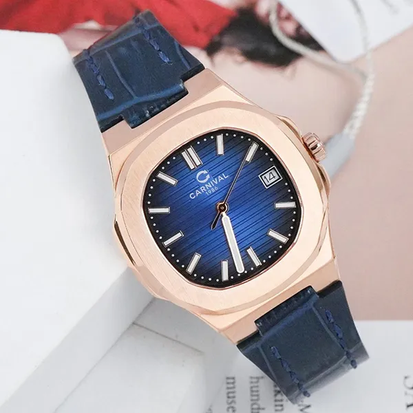 Đồng Hồ Nữ Carnival 8161L-VH-DD-X Màu Xanh/ Vàng Hồng