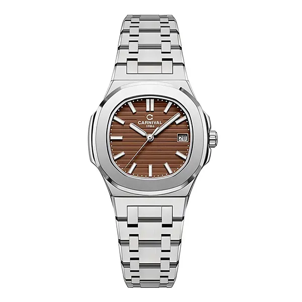 Đồng Hồ Nữ Carnival Quartz Watch 8161L-VT-N Màu Bạc/Nâu
