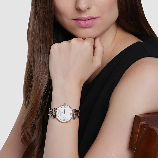 Đồng Hồ Nữ Emporio Armani Classic Mother Of Pearl Dial Ladies Watch AR1683 Màu Vàng Hồng - Bạc