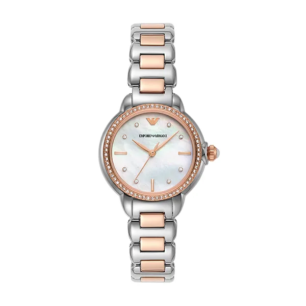Đồng Hồ Nữ Emporio Armani Two Tone Analogue Watch AR11569 Vàng Hồng - Bạc