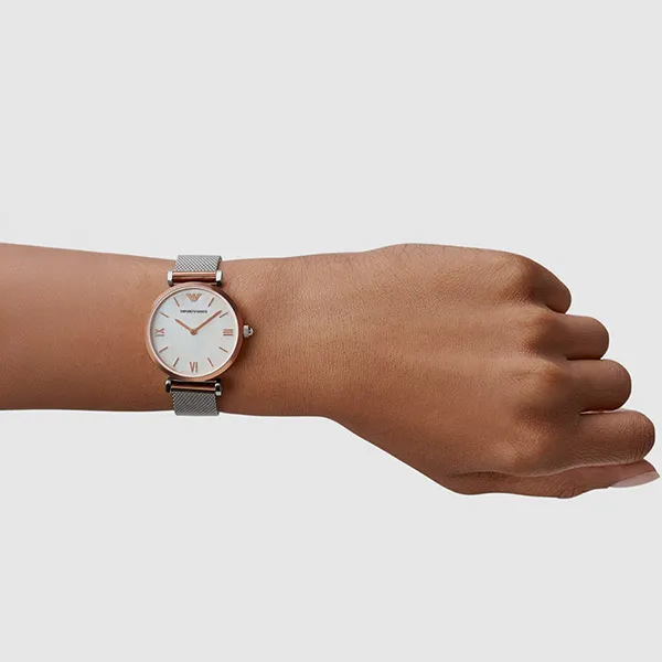 Đồng Hồ Nữ Emporio Armani Watch For Women AR2067 Màu Vàng Hồng - Bạc