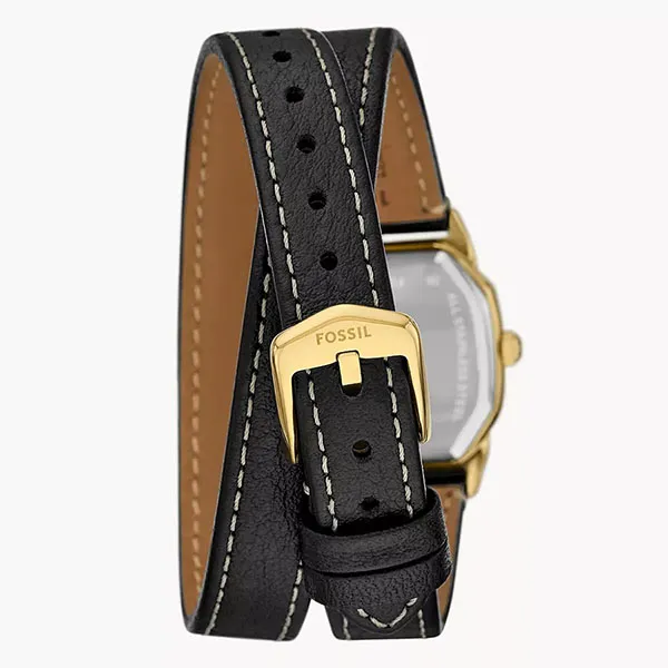 Đồng Hồ Nữ Fossil Harlow Three Hand Black Leather Watch ES5404 Màu Vàng Nâu - Đồng hồ - Vua Hàng Hiệu