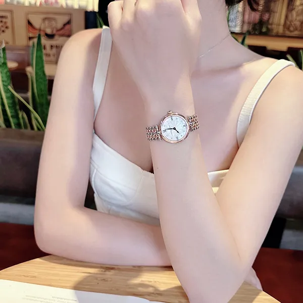 Đồng Hồ Nữ Frederique Constant Art Deco Diamond FC-200MPWD2AR2B Màu Bạc Vàng Hồng