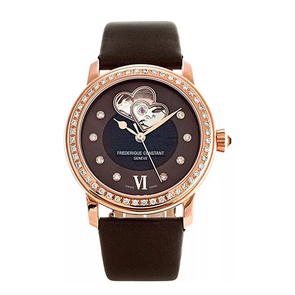 Đồng Hồ Nữ Frederique Constant Heart Beat Automatic Diamond Watch FC-310CDHB2PD4 Màu Nâu