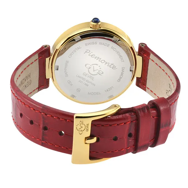 Đồng Hồ Nữ Gevril GV2 Piemonte Diamond 14201-2 Màu Đỏ
