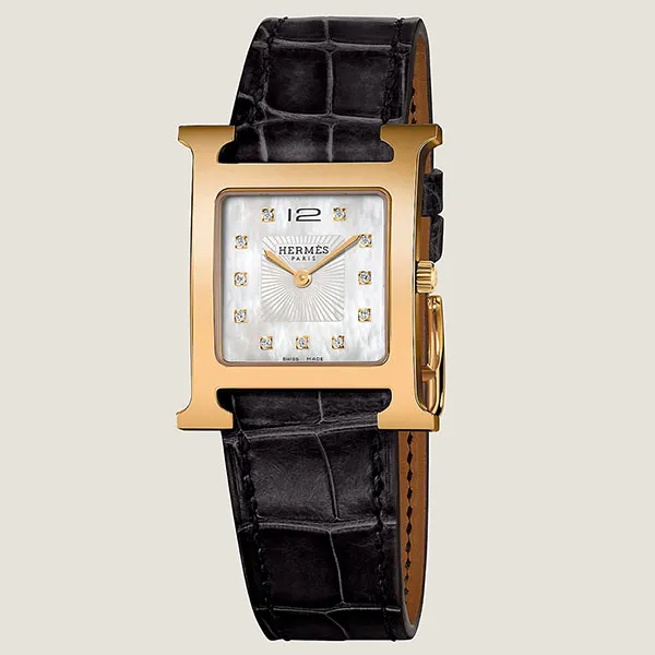 Đồng Hồ Nữ Hermès Herm Heure H W053365WW00 Watch Màu Đen - Vàng