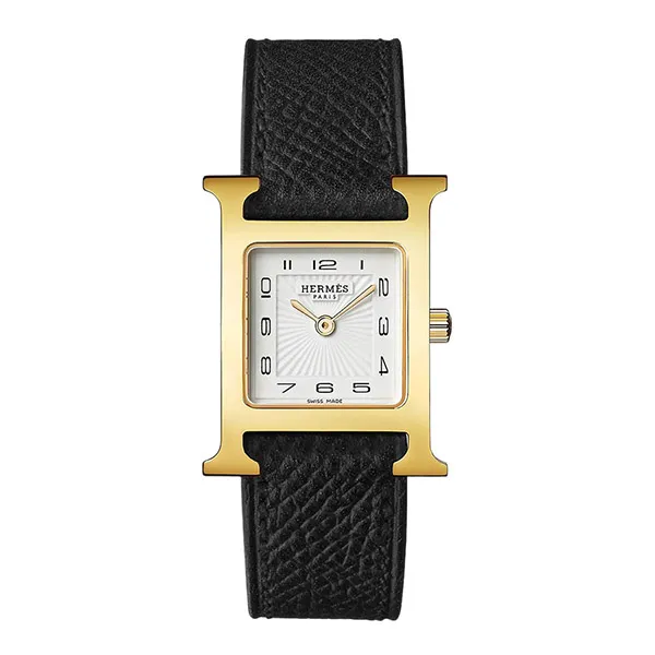 Đồng Hồ Nữ Hermès Heure H W036733WW00 Case 21mm Watch Màu Đen Trắng