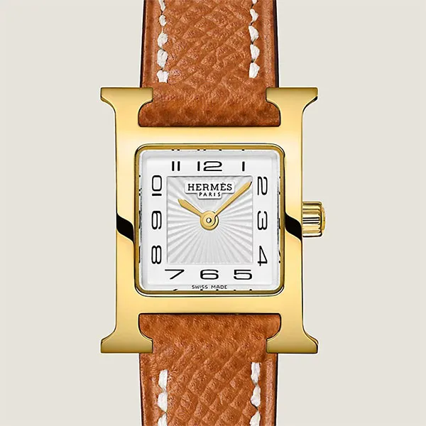 Đồng Hồ Nữ Hermès Heure H Watch Mini Case 17mm Model W037893WW00 Màu Cam Trắng - Đồng hồ - Vua Hàng Hiệu