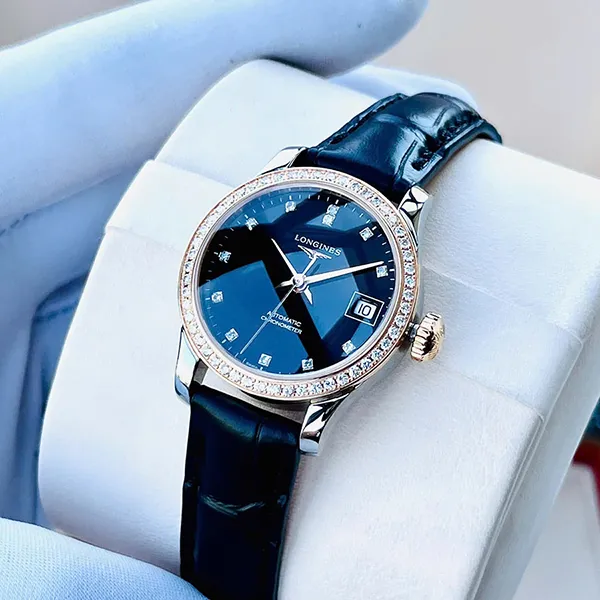 Đồng Hồ Nữ Longines Record Automatic Chronometer 18K Diamond Black Dial L2.320.5.59.2 (L23205592) Màu Đen - Đồng hồ - Vua Hàng Hiệu