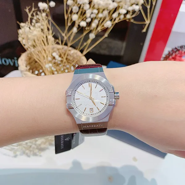 Đồng Hồ Nữ Maserati Potenza Brown Dial R8851108506 Màu Bạc - Nâu