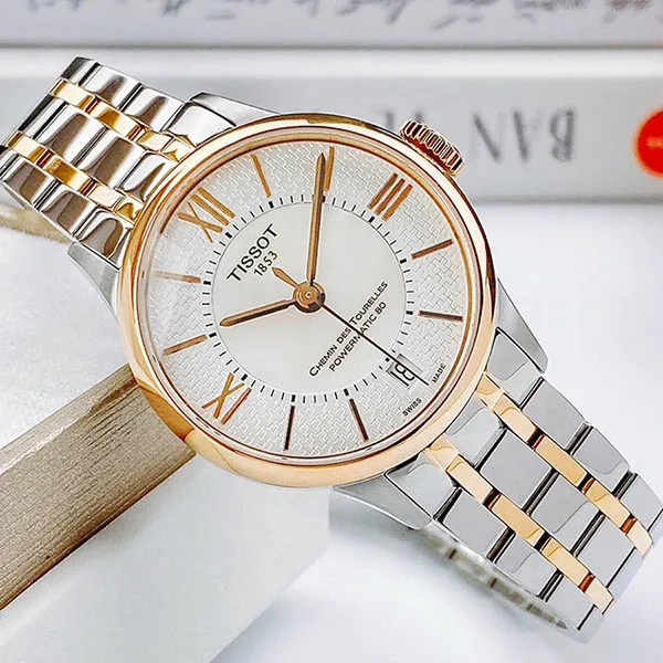 Đồng Hồ Nữ Tissot Chemin Des Tourelles Powermatic 80 Helvetic Pride T099.207.22.118.01 (T0992072211801) Màu Vàng Trắng